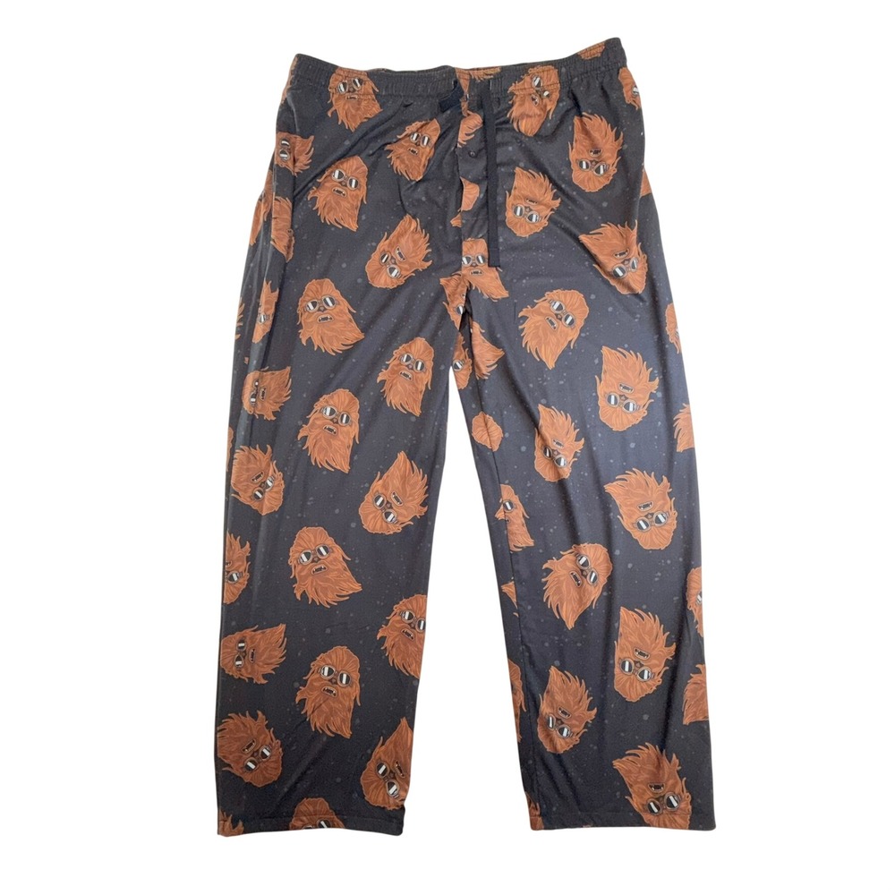 Star Wars Pajama Pants Mens XL Black Sleepy Chewbacca Sunglasses Sleepwear